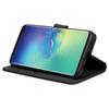 Custodia Portafoglio in Pelle per Galaxy S10 Plus, Custodia Protettiva a Libro con Slot per Carte, Supporto e Cinturino da Polso - Nero