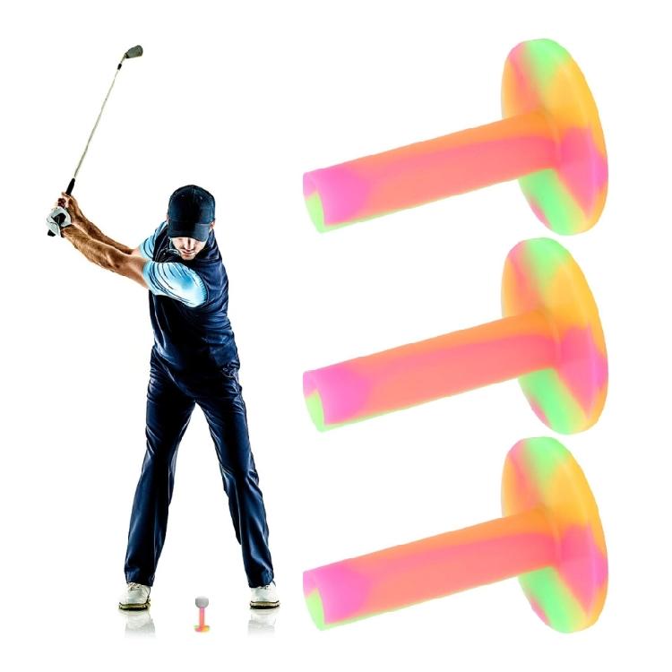 3Pcs Training Practice Tees Beginner Trainer Practice Rubber Golf Tees Holder Golf Accessories for Practice Mat Easy Use
