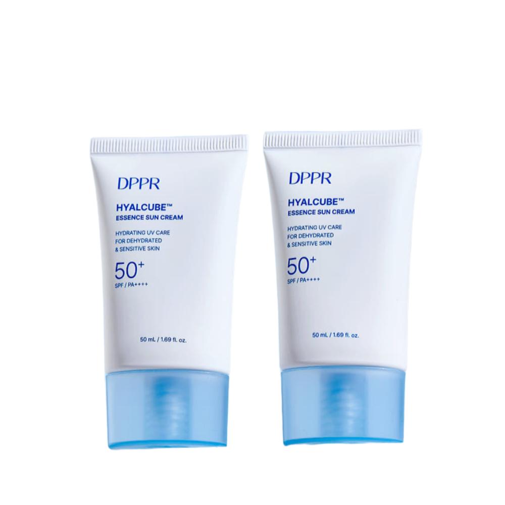 DPPR Hyaluronic Acid Hyalcube Essence Suncream SPF50+ PA++++ 50ml 2pcs