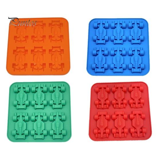 Silikon-Backformen für Kinder Rennauto Eisform, 6 Mulden 3D Kuchen Süßigkeiten Gelee Leicht zu reinigende Schale, Lebensmittelgeeignet Flexibel Form Schokolade Seife,
