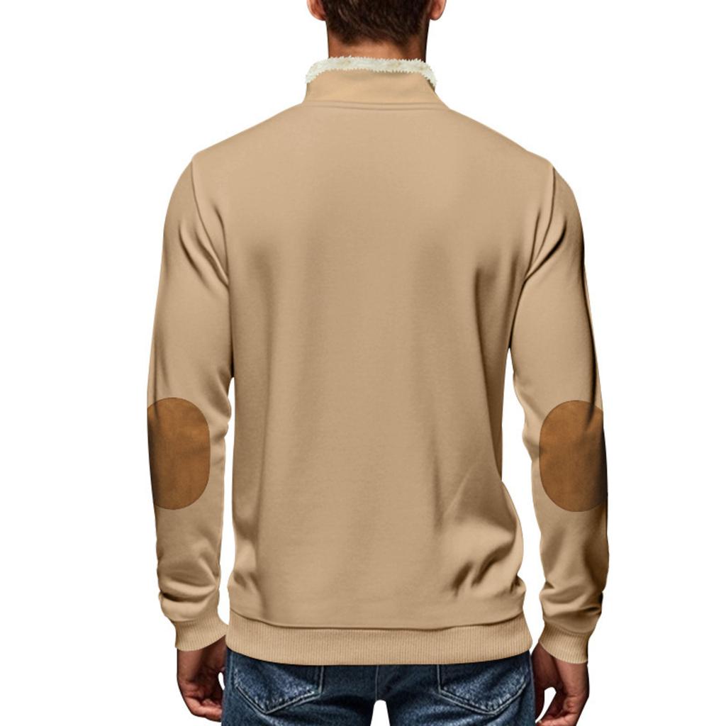 Men's Half Zip Stand Up Collar Warm Outdoor Sports And Leisure Hoodie