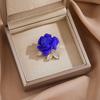 Brooch Pin 3D Rose Flower Shape Sparkling Rhinestones Inlaid Decorative Brooch Sweaters Collars Hats Bags Coats Scarves Accessory