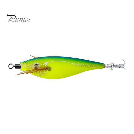 Squid Bait Luminous Fishing Lure with Steel Balls Wood Shrimp Cuttlefish Hard Bait for Sea Freshwater Fishing