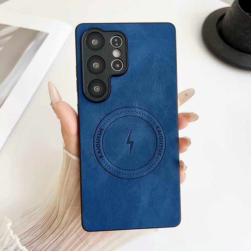 S23 FE Lightning Fashion Leather Phone Case For Samsung Galaxy S23 Plus Soft Bumper Protection Cases Anti-Fall Cover S23 Ultra