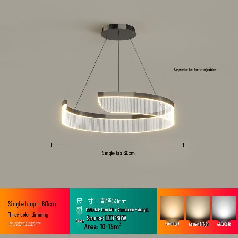 Modern Minimalist Italian Circular Chandelier - Luxury Living Room & Restaurant Lighting Fixture