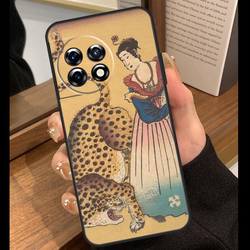 Japanese Ukiyo-e Art Panther Tiger Case For OnePlus 15 13 12 11 10 15R 13R 12R 10T 13T OnePlus Nord 5 CE 4 3 Lite N20 N30 Cover