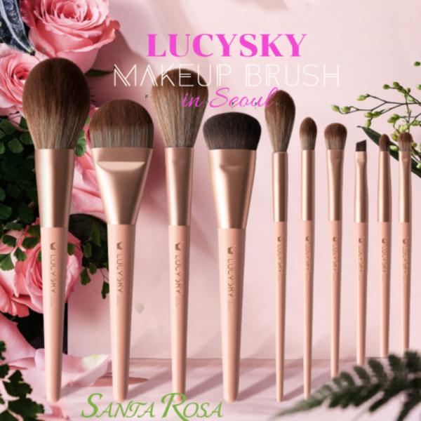 Vanilla Moon Stylish Makeup Brushes 10-piece Set Case Black/Beige, Beige, 1 set, the most popular beauty accessory in Korea