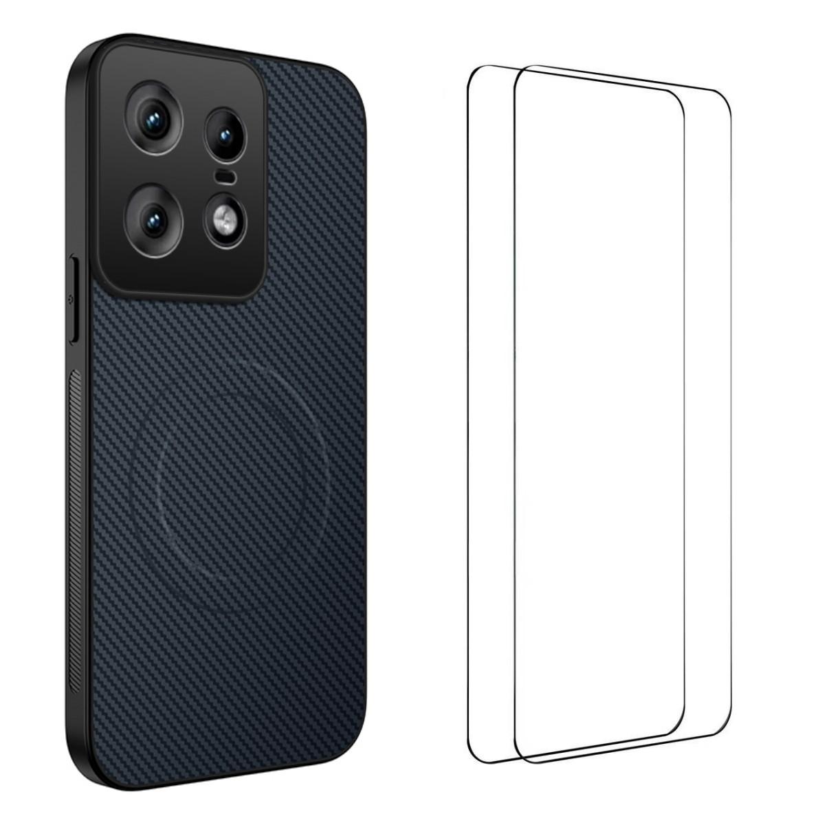 

Для Motorola Edge 50 Pro 5G Магнітний чохол WANLONFENG TQ1 Series Текстура вуглецевого волокна PC TPU Чохол для телефону з 2 шт. Захисними плівками B