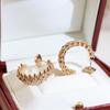 Rivets, Earrings Three Color V Material Original Logo Electroplating 18K Daily Outfit for Birthday Party Ear Studs