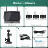 Wireless 7'' Touch Screen 4CH AHD Digital DVR Record WiFi Monitor IR Night Vision 3 PCS Reverse Camera For Truck/Trailer/Bus/RVs