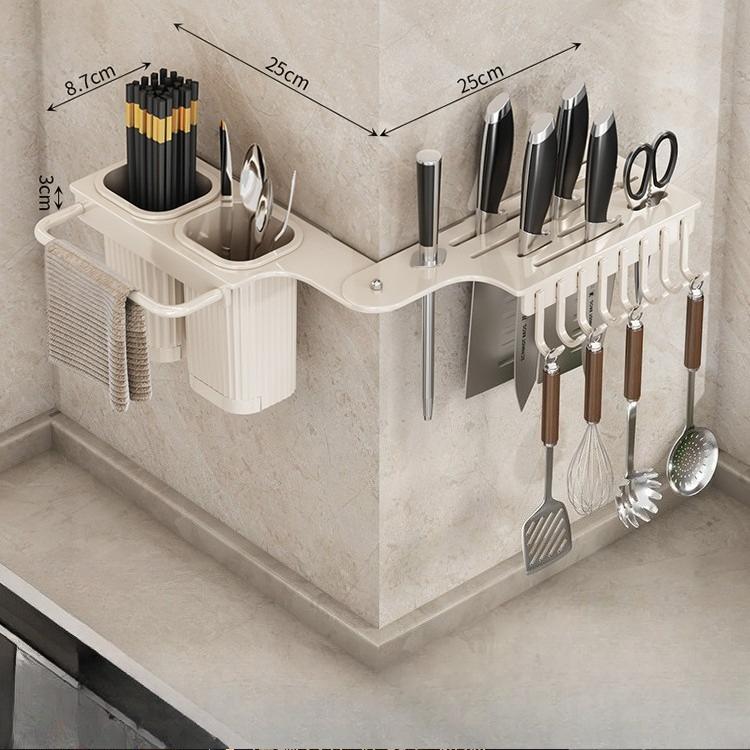 Kitchen rotating knife holder corner storage rack household integrated storage rack multifunctional kitchen knife holder