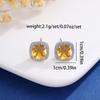 New Korean Classic Multiple Color Options Shining Dopamine-colored Zircon Square Stainless Steel Stud Earrings for Women Jewelry