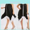 Women Plus Size V Collar Loose Bilayer Dress With Irregular Mini Silhouette For Casual And Party Wear