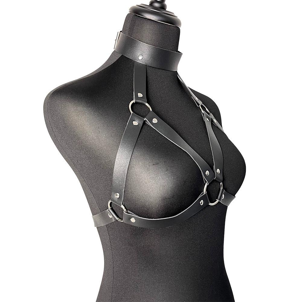 Women Fashion Pu Leather Waist Belt Adjustable Chest Harness Decorative Harness Street Style Waistband Gothic Clothing Accessoy