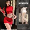 Fashion Wear Spice Girl Slim Pure Desire Black Front Shoulder Short Sleeve Low Waist Sex Underwear Hip Skirt Women