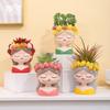 Cute Girl Flower Pot for Succulents, Decorative Planters Girls Portrait Garden Pots for Home Decor Desktop Ornamentpotsforplants