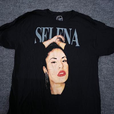 T-ShirtSelena T-Shirt Mens Size XL Black Graphic Portrait Short Sleeve Cotton Tee