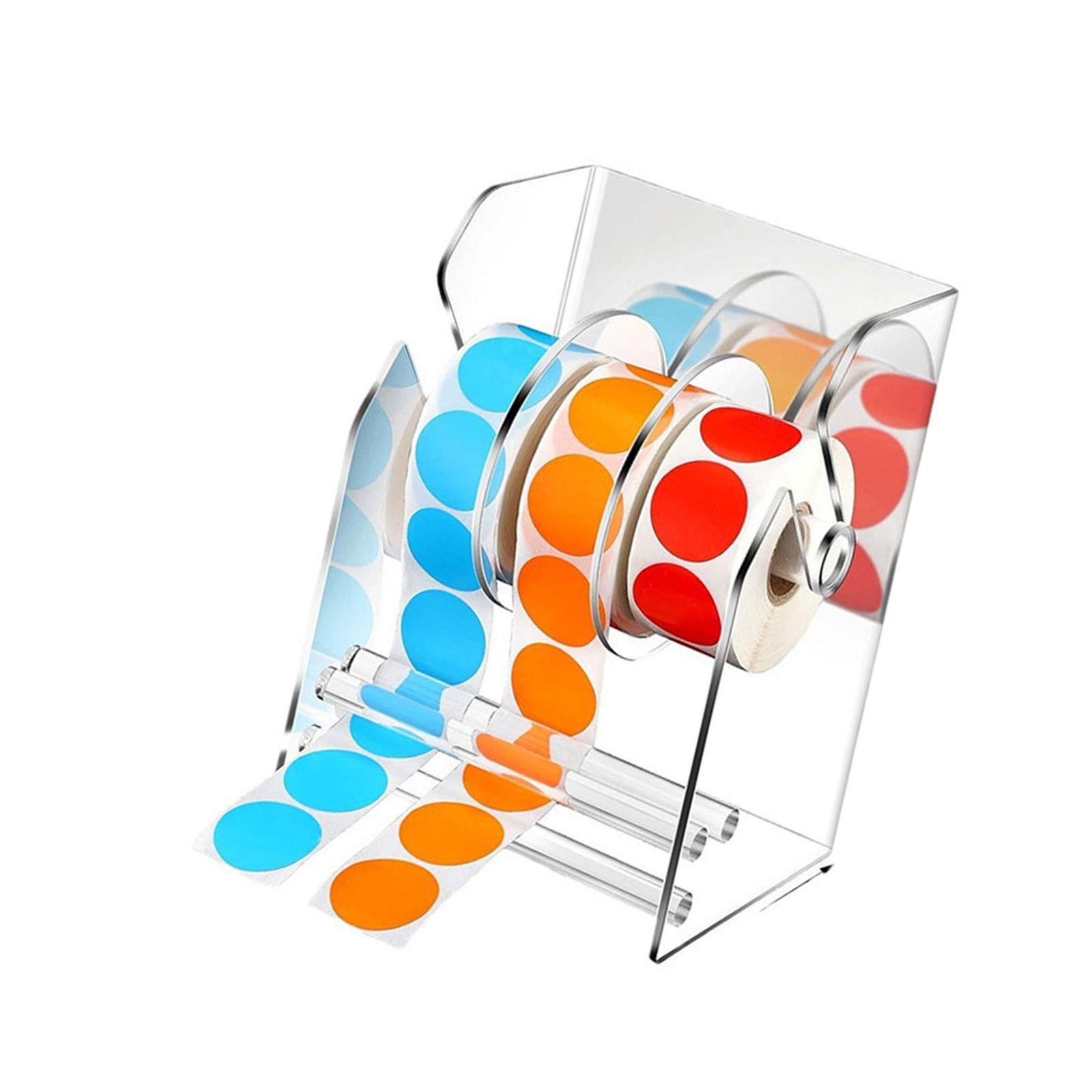 

Multipurpose Sturdy Acrylic Label Dispenser Featuring Three Compartments Designs for Easy Sticker Management Setups