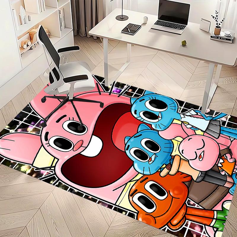 The Amazing World of Gumball Printed Absorbent Washable Carpet, Non-Slip Bathroom Mats, Kitchen Rugs, Yoga Mat,Living Room Entrance, Camping Picnic Ru