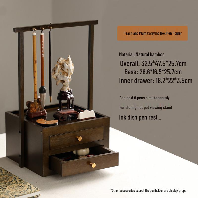 Solid Wood Calligraphy Brush Stand: Multifunctional Brush Holder for Beginners