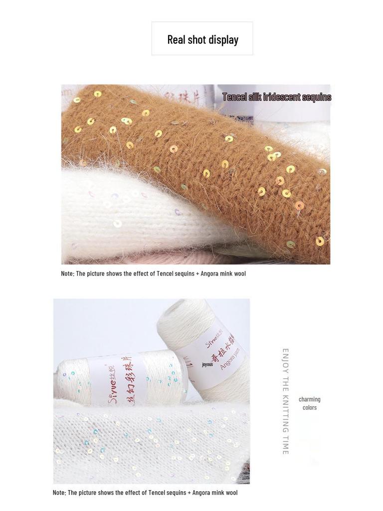 Si Yue Tencel Iridescent Paljettgarn: Handstickat Mode Bländar