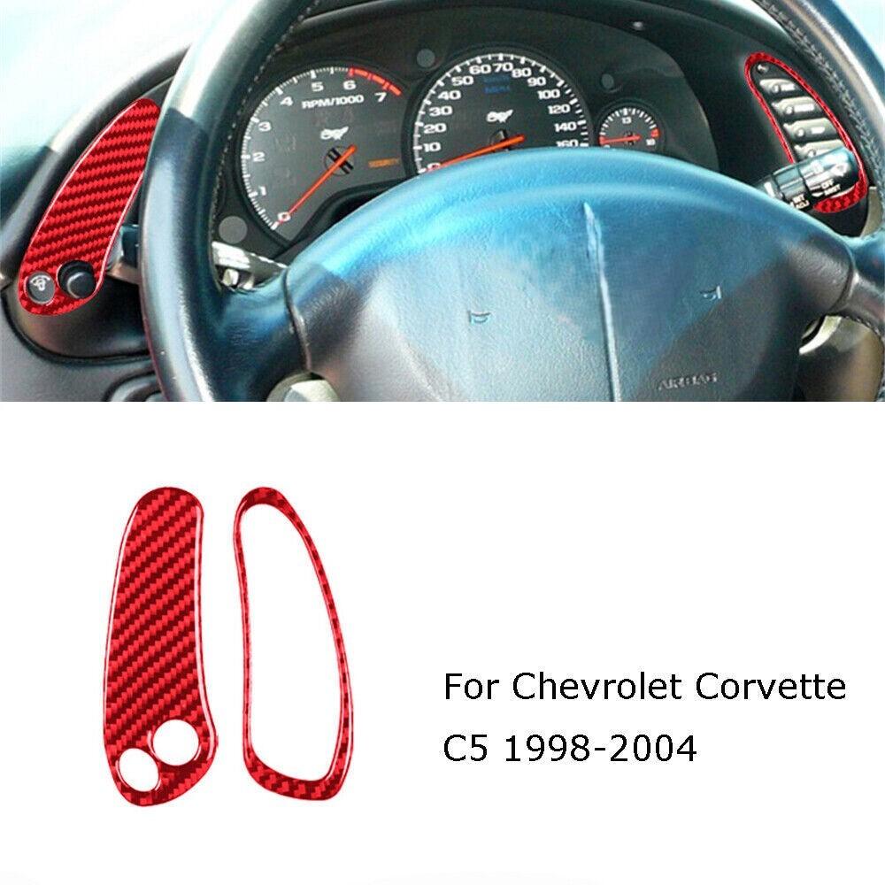 For Chevrolet Corvette C5 Carbon Fiber Dash Button Frame Control Cover Trim