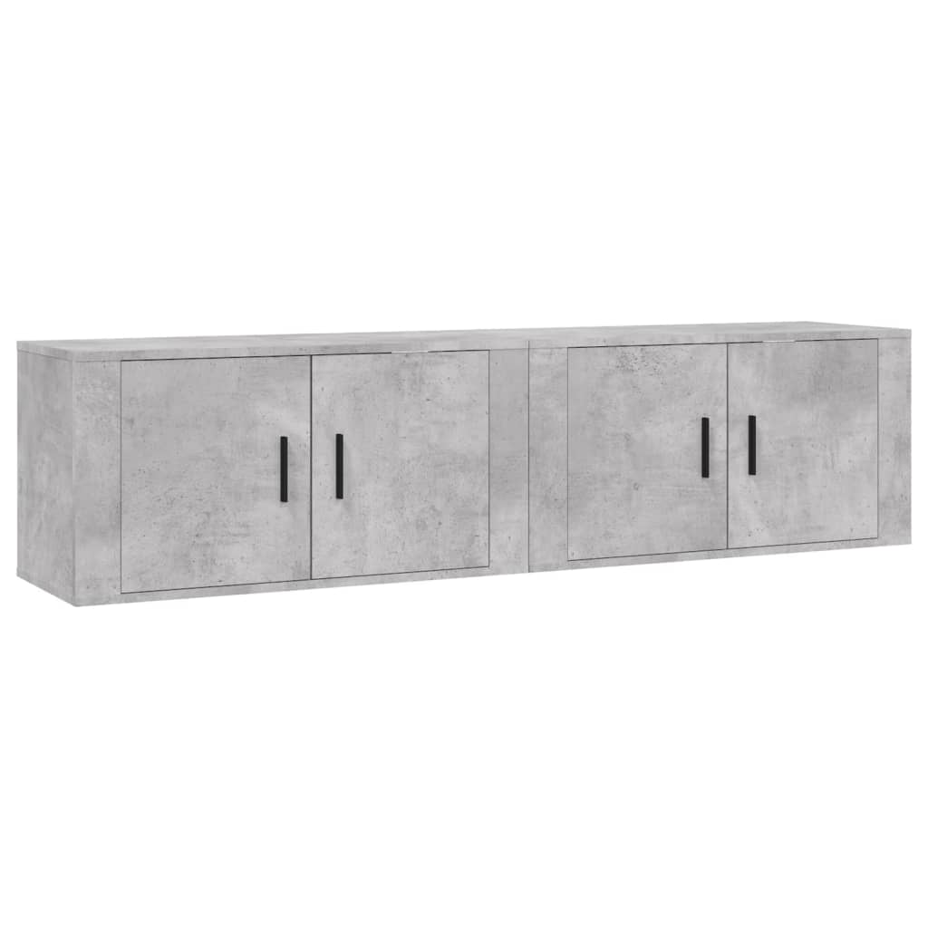 Wall Mounted TV Cabinets Set of 2 Concrete Grey 80 x 34.5 x 40 cm