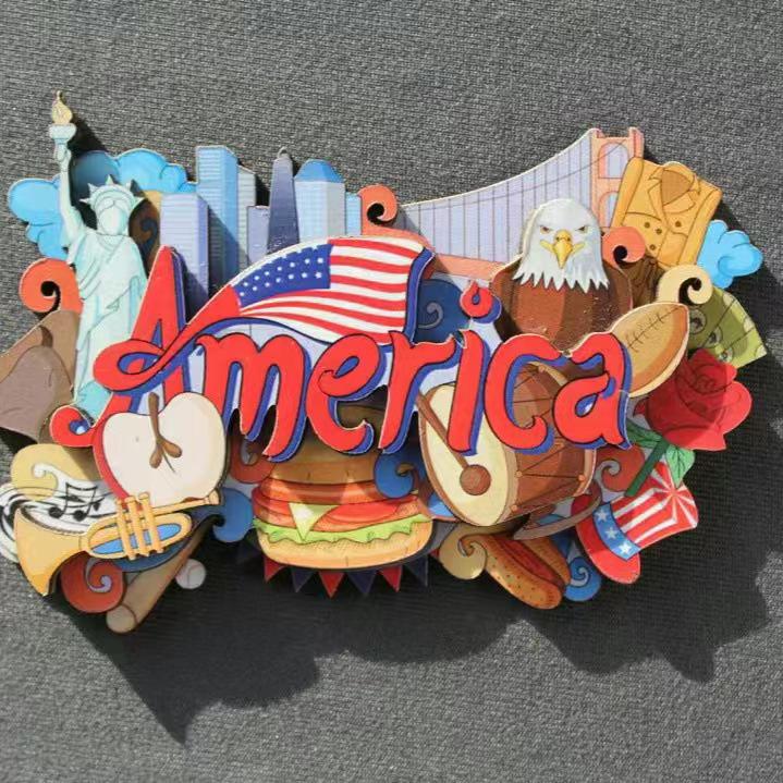 USA Refrigerator Magnet Souvenir - Statue of Liberty, NYC, LA, SF, Hawaii, Boston