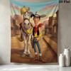 Lucky Luke Wall Tapestry Aesthetic Wall Hanging Printed Fabric Blanket Decorative Tapestries for Bedroom Living Room Home Decor