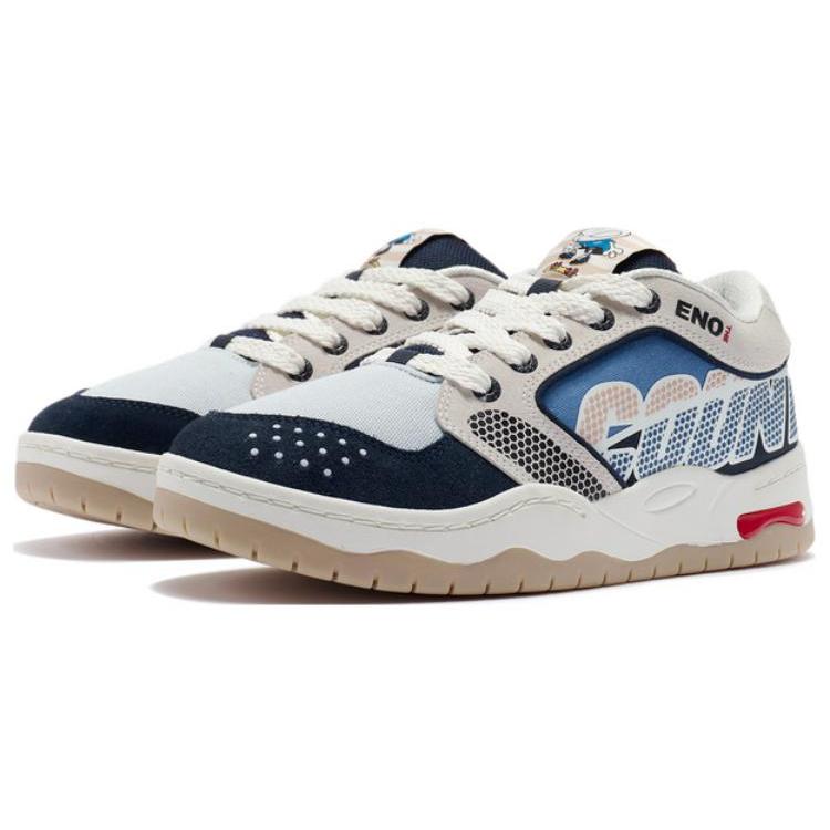 Li Ning CF Tracing The One Classic Slip Resistant Abrasion Resistant Low top Skateboard Shoes Men's White Blue AGCR349-2