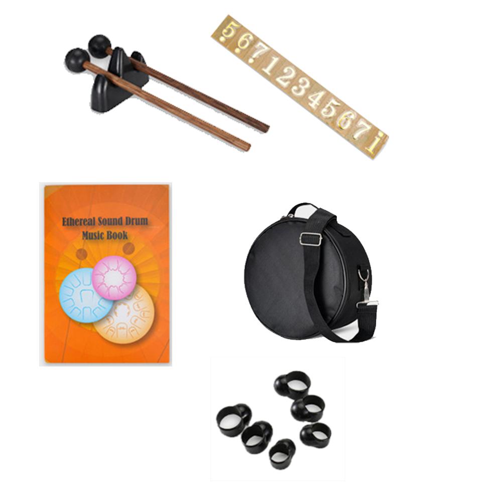 Hanpan Drum 8 Inch 11 Notes Tongue Drum Steel Tongue Drum Percussion Instrument with Bag Music Book