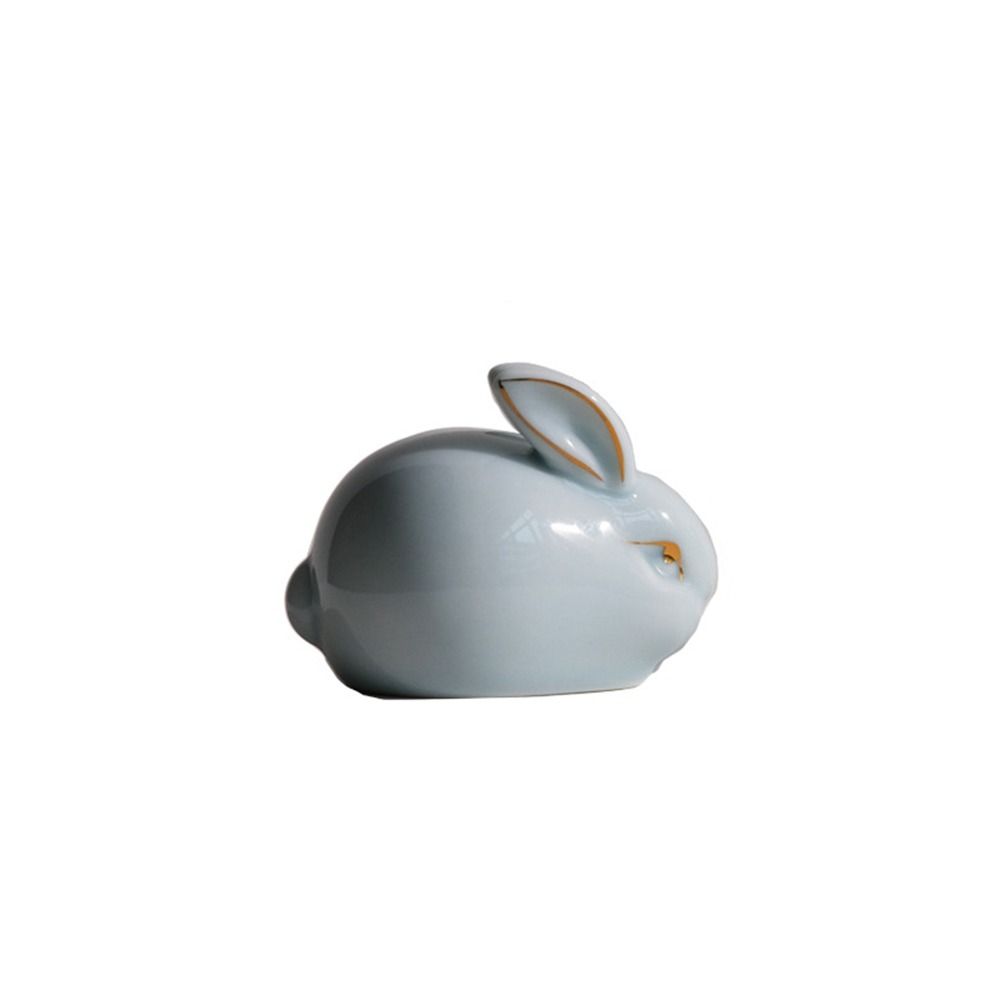 Home Ceramic Bunny Chinese Tea Pet Lazy Kung Fu Tea Rabbit Ornament Tea Accessories