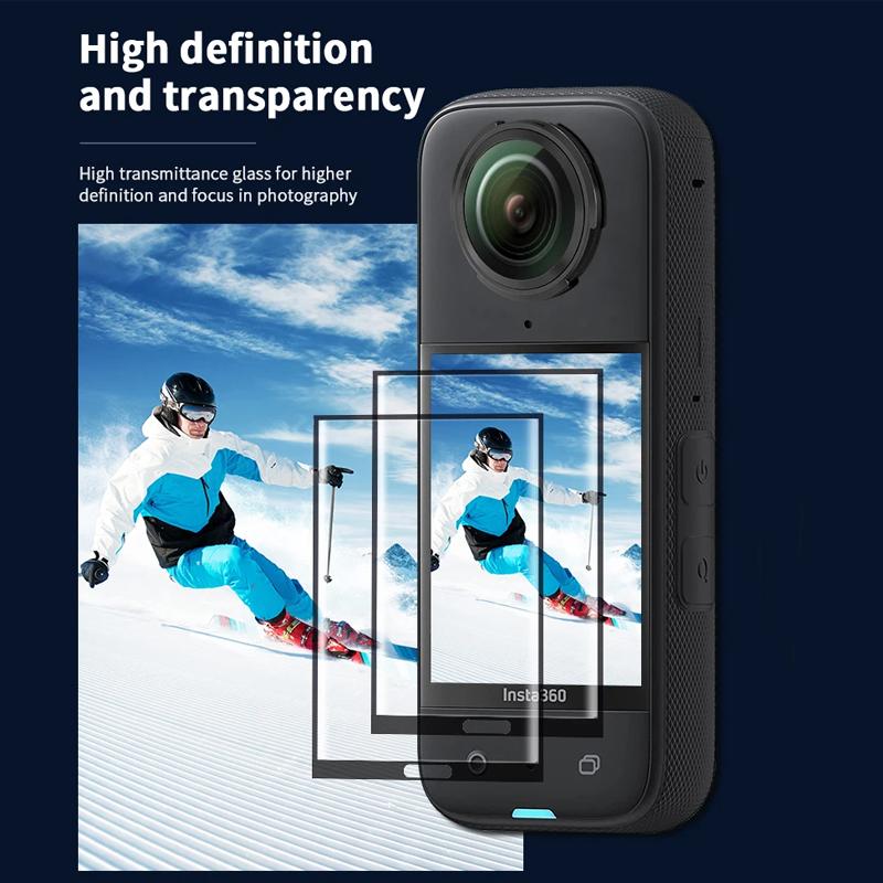 1/2Pcs Curved Glass Screen Protector for Insta360 X5 + Magnetic Frame Cage With Cold Shoe Mount for Insta 360 X5 Accessories