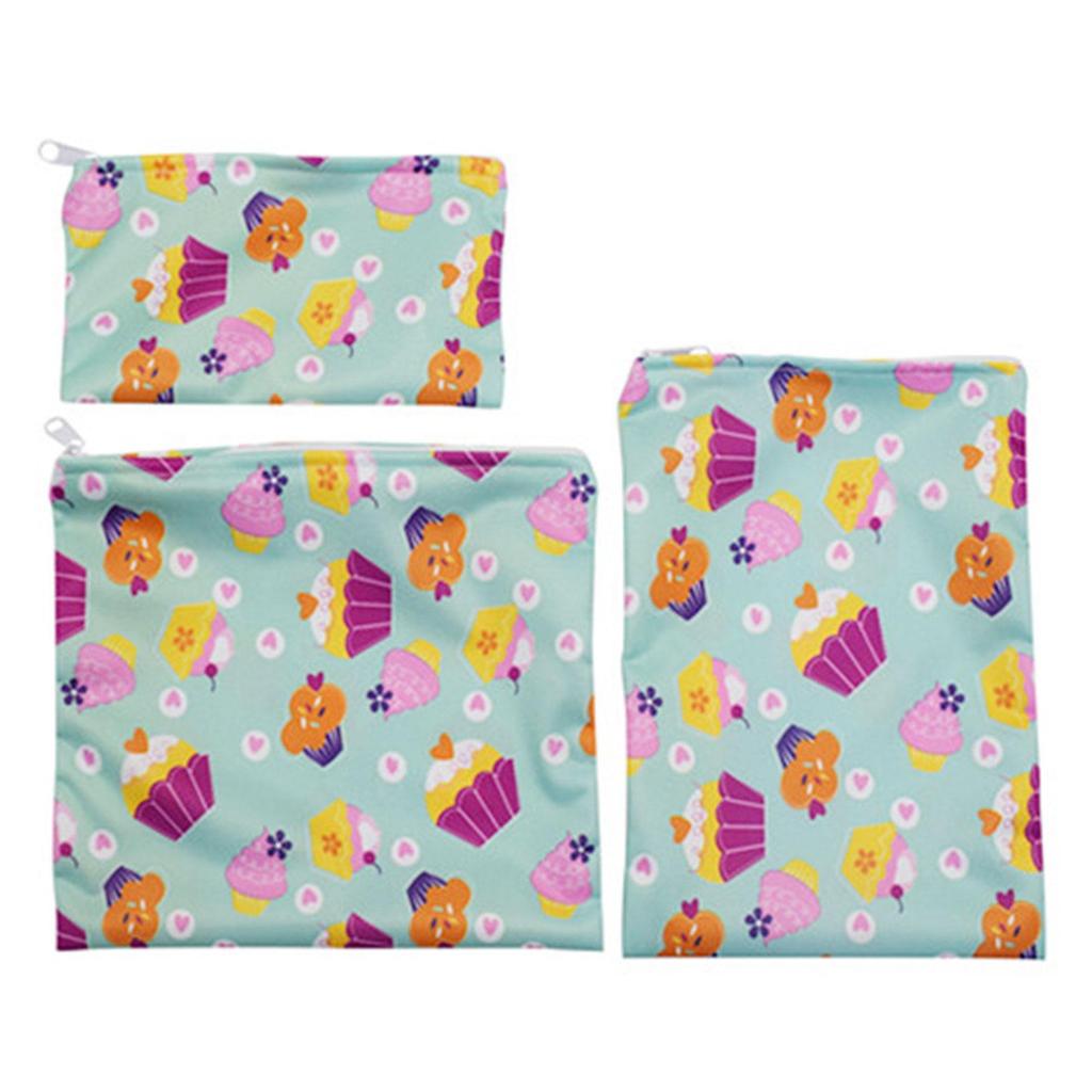 Cloth Snack Bags 3pcs Reusable Bags For Sandwich Dishwasher Safe Zipper Bag For Home School Office Picnic Camping Hiking Durable
