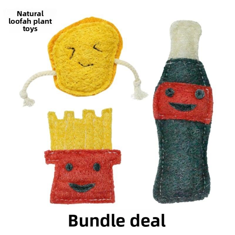 

Dog Toys for Grinding Teeth and Being Chewy, Puppy Teeth Cleaning, Self-entertainment and Boredom Relief, Loofah Pet Toys Loofah set