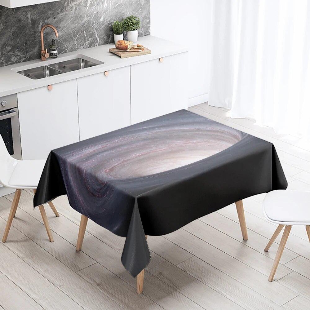 Starry Universe Tablecloth Planet Track  Anti-fouling Waterproof Rectangular Kitchen Table Home Decoration