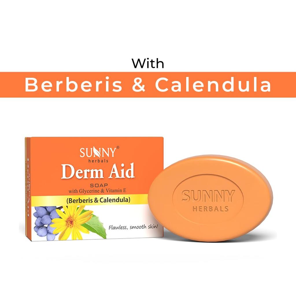 Sunny Herbals Derm Aid Soap 75 gm X Pack of 6 | Soothes Dry Skin & Calms Irritation with Herbal Care