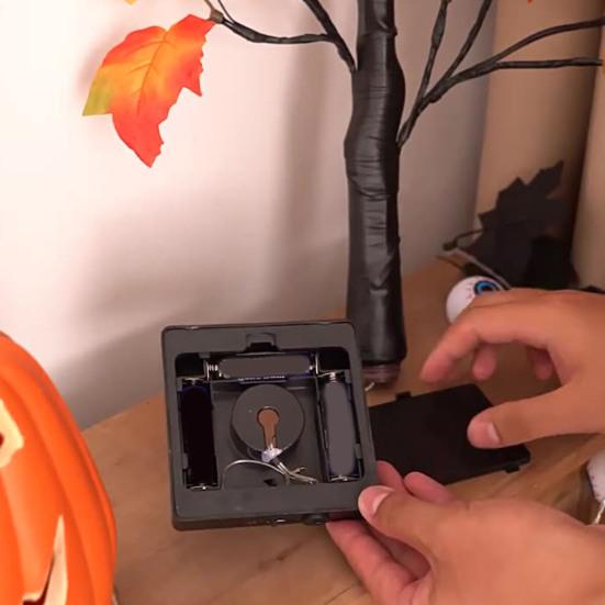 24 Inches Halloween Tree with Light LED Glowing Tree with Ghost/Pimpkin/Eyeball Light for Indoor Home Table Decor