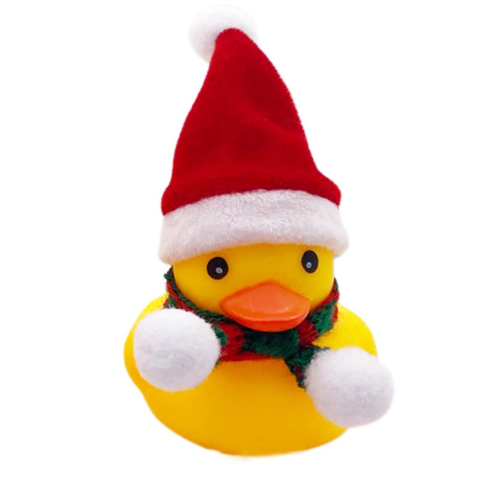 Christmas Yellow Duck with Hat Scarf Toy Car Ornaments Car Dashboard Decorations Gifts