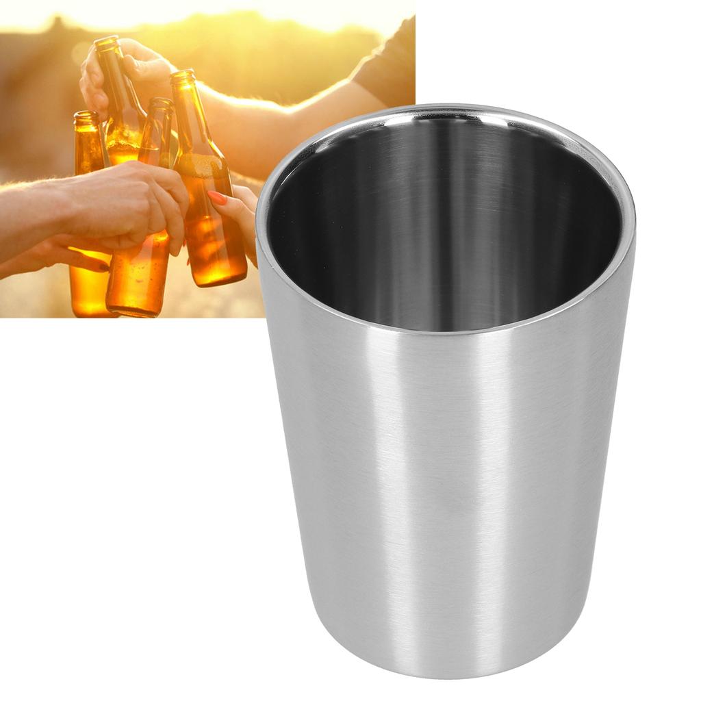 260ml Water Cup Stainless Steel Double Layer Beer Mug Drinkware for Kitchen Dining Hall