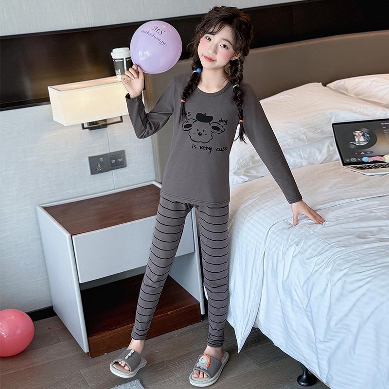 

Комплект нижнего белья и трусов для девочек Осень/Зима 2025 из чистого хлопка - Удобный и стильный для детей среднего и старшего возраста 140 cm серый