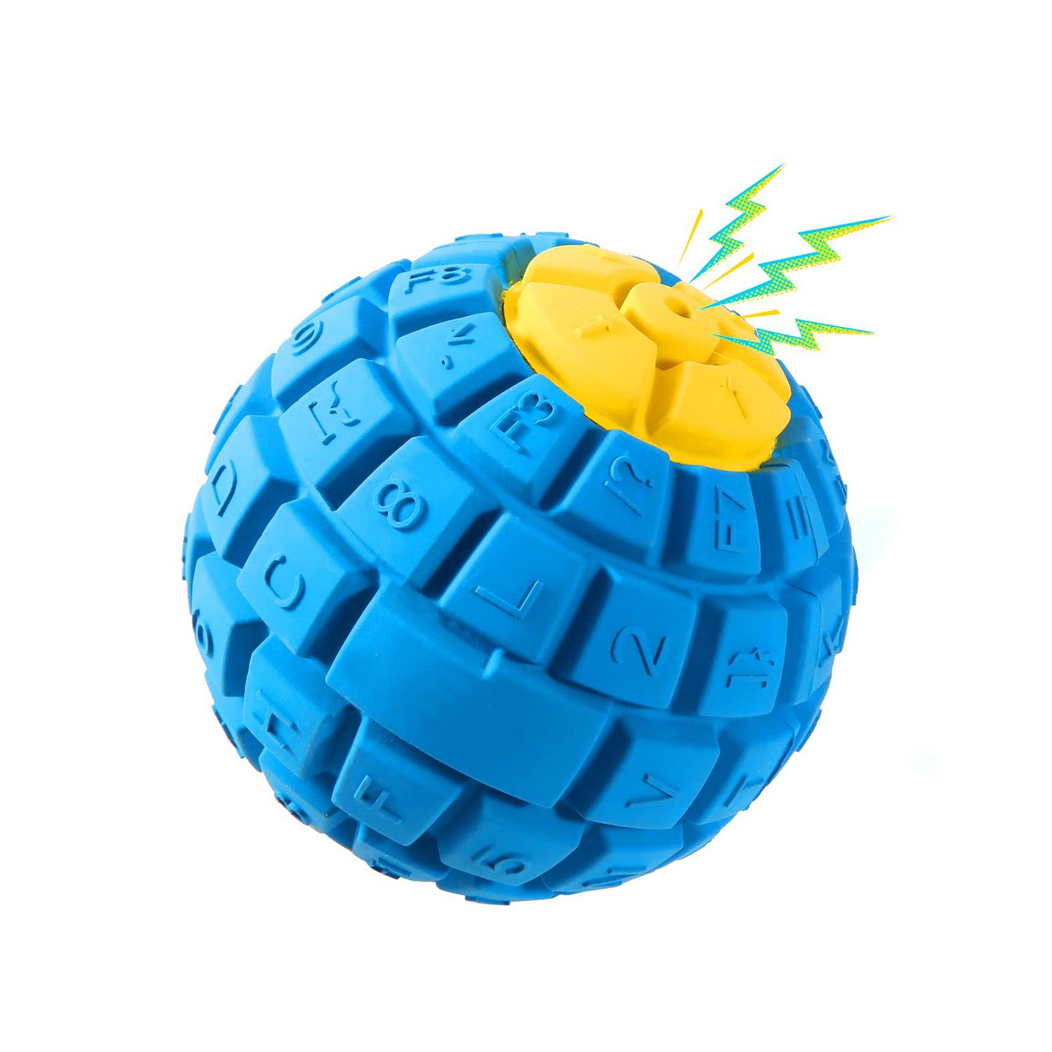 

Игрушки-клавиатуры из резины для домашних животных, звуковые шарики, интерактивные игрушки для средних и крупных собак, чистка зубов, снятие стресса, нетоксичные игрушки синий