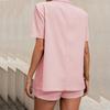 Women's Suit Fashion Temperament Suit Solid Color Suit High Waist Shorts Two-piece Set
