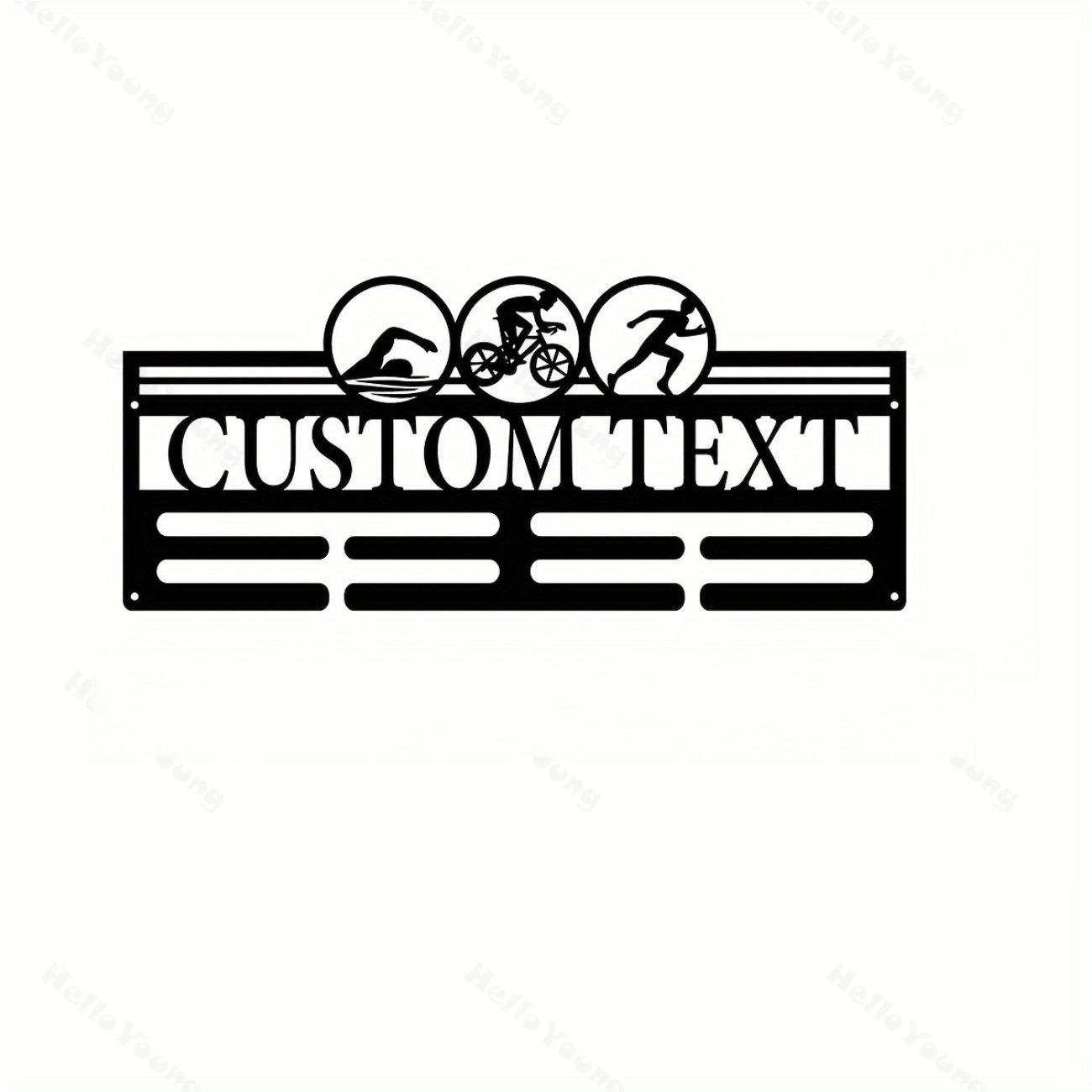 

Customizable Triathlon Medal Hanger Personalized Metal Display Hot Sale Home Office Decor M чорний