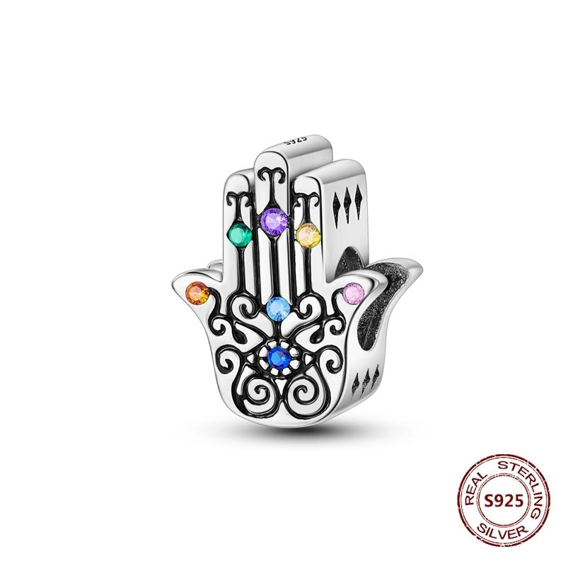 Teufelsaugen Anhänger 925 Kupfer Original Hand von Fatima Blauer Zirkon Kreuz Blaue Augen Charms Passend für Armband DIY Herstellung Zirkon Geschenk