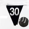 26FT Black Silver 30th Birthday Party Decorations Fabric Pennant Banner Garland Streamers for Women Mens Dirty Thirty 30 and Fabulous Birthday Cheers