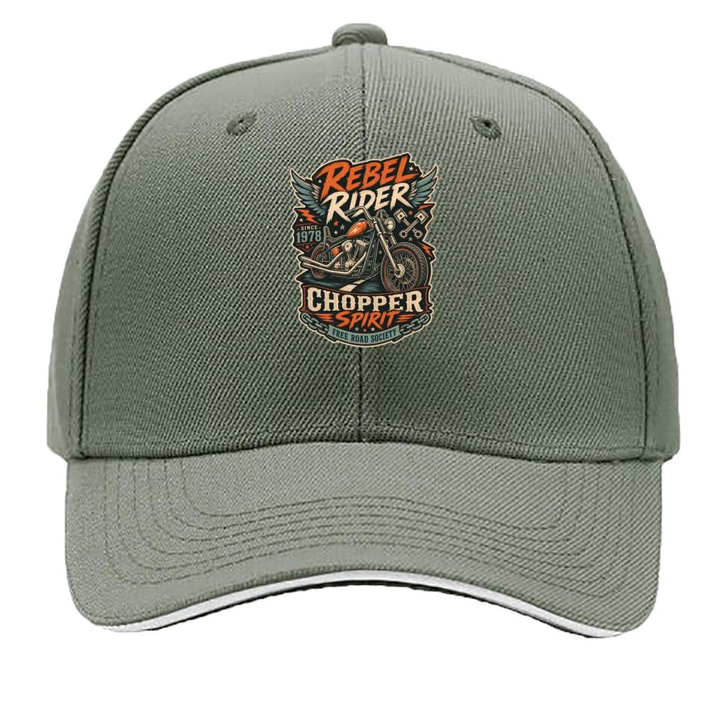 Vintage Rebel Chopper Rider Emblem Sandwich Baseball Cap Sun Cap Outdoor Workouts Hat