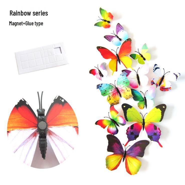3D Butterfly Decorative Sticker with Adhesive - Perfect for Walls, Weddings, and Fridge Magnets.
