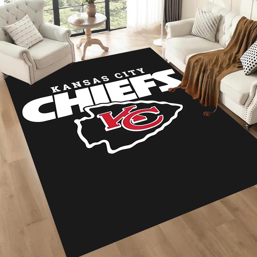 Kansas City Chiefs Square Rugs Are a Great Choice for Living Rooms, Bedrooms, Home Décor, and As Gifts.