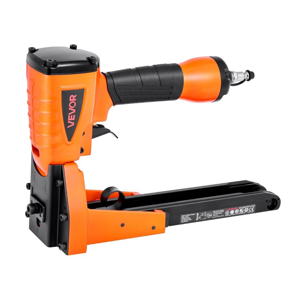Pneumatic Carton Closing Stapler, 13 Gauge Pneumatic Cardboard Staple Gun for 34.8mm Crown 16mm & 19mm Length, Depth-Adjustable 70-120 PSI Air Staple